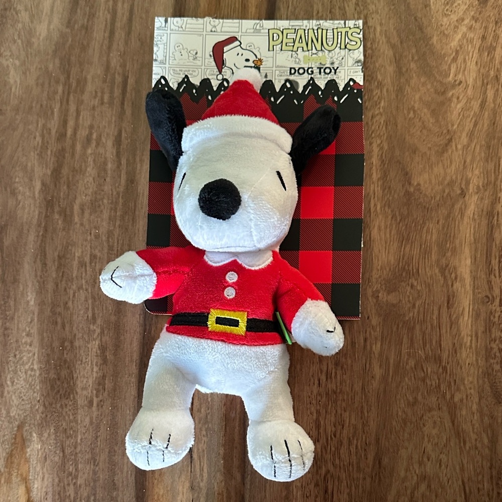 Peanuts Festive Snoopy Plush Dog Toy in Red and White - Picture 5 of 6